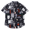 HUF HEADLINES S/S WOVEN SHIRT BLACK画像