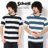 Schott INDIGO BORDER POCKET T-SHIRT 3193063画像