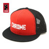 CHROME SHORT VISOR MESH CAP RED/BLACK JP037RDBK画像