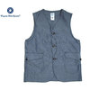 POST OVERALLS 1512 ROYAL TRAVELER DOBBY CHAMBRAY VEST indigo画像
