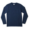 Velva Sheen L/S CREW NECK POCKET T-SHIRT 1P NAVY 160928画像