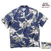 TWO PALMS RAYON ALOHA SHIRTS BLUE MADE IN USA画像