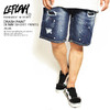 LEFLAH CRASH PAINT DENIM SHORT PANTS -BLUE-画像