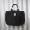 PORT CANVAS clipper tote double bottom solid black画像