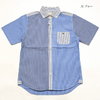 BARNS クレイジーストライプ 半袖ボタンダウンシャツ BR-7945画像