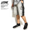 LEFLAH WHITE BLEACH SHORTS -BLACK-画像