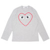 PLAY COMME des GARCONS MENS HEART OUTLINE L/S TEE GRAY画像