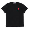 PLAY COMME des GARCONS MENS ONE POINT HEART TEE BLACK画像