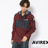 AVIREX TYPE BLUE GINGHAM CHECK DENIM COMBI SHIRT 6195142画像