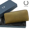 FRED PERRY LAUREL LEAF DYED LEATHER PURSE OLIVE F19919画像