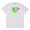 PLAY COMME des GARCONS MENS COLOR HEART PRINT TEE WHITExGREEN画像
