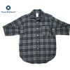 POST OVERALLS 3202 THE POST5 PLAID FLANNEL SHIRTS black x sage画像