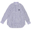 PLAY COMME des GARCONS MENS BLACK HEART STRIPE L/S SHIRT画像