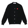 PLAY COMME des GARCONS MENS RED HEART WOOL CARDIGAN BLACKxRED画像