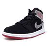 NIKE AIR JORDAN 1 MID BLACK/GYM RED-METALLIC SILVER/NOIR/ROUGE GYM 554724-057画像