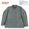 SUGAR CANE ADD HUMAN LABOR HERRINGBONE PRINT MOLESKIN FRENCH WORK JACKET SC14547画像
