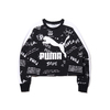 PUMA CLASSICS AOP LOGO CREWNECK PUMA BLACK 595906-01画像