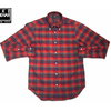 IKE BEHAR MF1501LB FREED0M FIT L/S B.D CHECK FLANNEL SHIRTS red x navy画像
