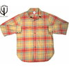 CORONA CS002-19-05 NAVY 2POCKET FLANNEL SHIRTS khaki x red x mustard画像