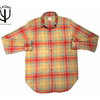 CORONA CS001-19-01 NAVY 1POCKET FLANNEL SHIRTS khaki x red x mustard画像