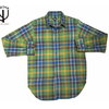 CORONA CS001-19-02 NAVY 1POCKET FLANNEL SHIRTS green x brown x orange画像