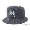 STUSSY Big Logo Check Bucket Hat 132943画像