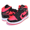 NIKE WMNS AIR JORDAN 1 MID bright crimson/black BQ6472-600画像