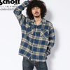 Schott VINTAGE NEL PLAID OPEN COLLAR SHIRT 3195047画像