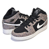 NIKE AIR JORDAN 1 MID SE (GS) LEOPARD black/pale ivory-desert ore BQ6931-021画像