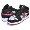 NIKE AIR JORDAN 1 MID SE (GS) NEWSPAPER AIR TIMES black/gym red-white BQ6931-061画像