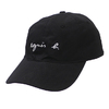 agnes b. HOMME CASQUETTE LOGO CAP BLACK画像