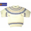 Guernsey Woollens NORDIC PATTERN CREW NECK SWEATER ecru画像
