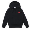 PLAY COMME des GARCONS MENS JERSEY RED HEART PULLOVER PARKA BLACK画像