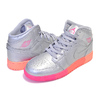NIKE AIR JORDAN 1 MID (GS) metallic silver/racer pink 555112-006画像