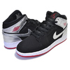 NIKE AIR JORDAN 1 MID (GS) black/gym red-metallic silver 554725-057画像