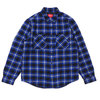 Supreme 19FW Arc Logo Quilted Flannel Shirt BLUE画像