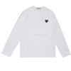 PLAY COMME des GARCONS MENS BLACK HEART WAPPEN LS TEE WHITE画像