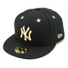 NEW ERA 59FIFTY NY STAR EYELET BLK/M.GLD 12362258画像