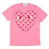 PLAY COMME des GARCONS MENS OUTLINE DOT HEART TEE PINK画像