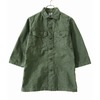 orslow US ARMY 3/4 SLEEVE SHIRT -GREEN USED- 03-8048-216画像
