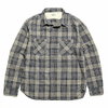 BURGUS PLUS L/S Indigo Check Linen Work Shirt HBP-300CK画像