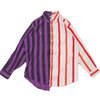 AWESOME BOY × Ichiryu made Remake Stripe Shirt PURPLE RED画像
