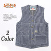 SUGAR CANE FICTION ROMANCE 8oz. INDIGO STRIPE WORK VEST画像