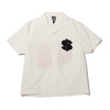 Billionaire Boys Club CHENILL PATCH DOLLAR S/S OPEN COLLAR SHIRT WHITE BBCJP201W002-WH画像