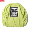 OBEY HEAVYWEIGHT LONG SLEEVE TEE "OBEY EYES ICON 2" (BRIGHT LIME)画像