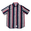 APPLEBUM Stripe S/S Shirt NAVY RED BEIGE画像