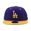 NEW ERA LOS ANGELES DODGERS 9FIFTY SNAPBACK CAP PURPLE-GOLD NE43932画像