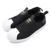 adidas SST SLIP ON W CORE BLACK/FOOTWEAR WHITE/WHITEGOLD METARIC FV3187画像