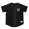 HUF CLASSIC H REFL BASEBALL JERSEY BLACK画像