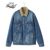 GOLD 14oz. DENIM JACKET BOA FLEECE LINING HARD WASHED GL14665H画像